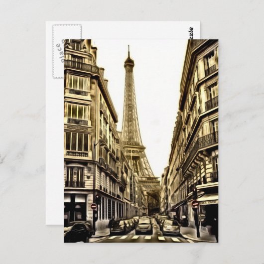 Paris Postkarten - Eiffelturm (Vorne/Hinten)