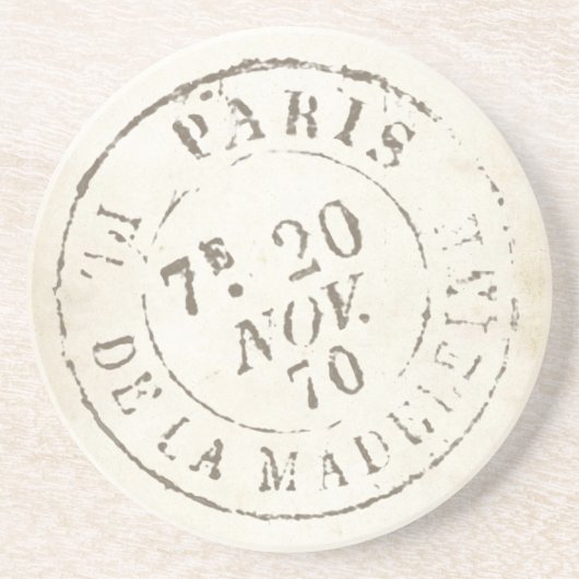 Paris Postmark Vintag France Carte Postale Frankre Getränkeuntersetzer (Vorne)