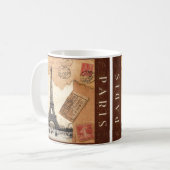 Paris-Poststempel Kaffeetasse (Vorderseite Links)