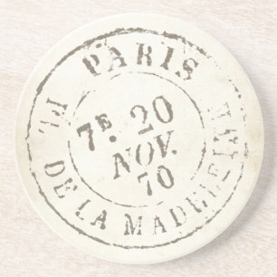 Paris Poststempel Vintage Französische Carte Posta Getränkeuntersetzer