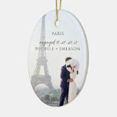 Paris Proposal Engagement Photo keepsake Keramik Ornament (Links)