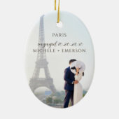 Paris Proposal Engagement Photo keepsake Keramik Ornament (Hinten)