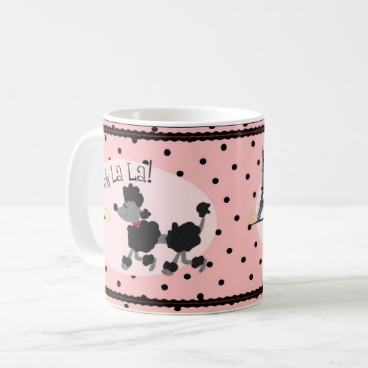 Paris-Pudel-Tasse Kaffeetasse (Vorderseite Links)