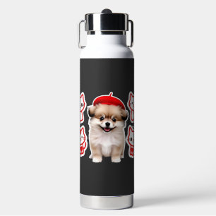Paris Pup & Kitty Crew � Hübsche Barett-Hund und K Trinkflasche
