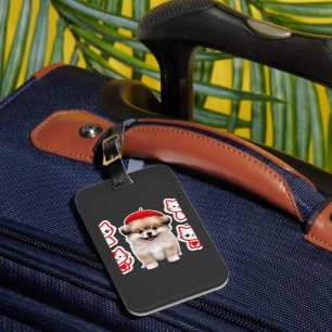 Paris Pup & Kitty Crew � Hübscher Barett Hund und  Gepäckanhänger