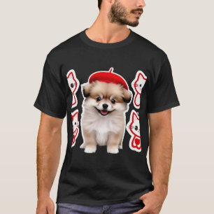 Paris Pup & Kitty Crew � Hübscher Barett-Hund und T-Shirt