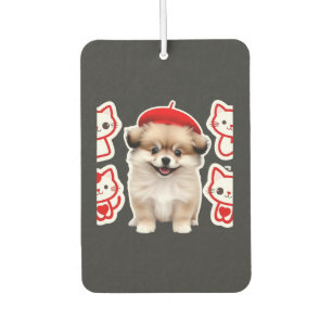 Paris Pup & Kitty Crew � Hübscher Beret Hund und K Autolufterfrischer