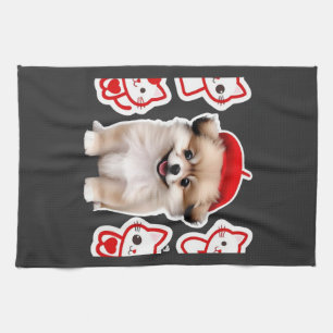 Paris Pup & Kitty Crew � Hübscher Beret Hund und K Geschirrtuch