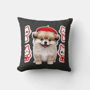 Paris Pup & Kitty Crew � Hübscher Beret Hund und K Kissen