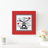 Paris Quadratische Wanduhr (Zuhause)