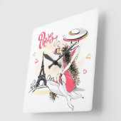 Paris Quadratische Wanduhr (Winkel)