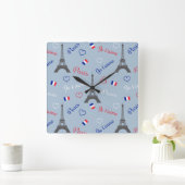 Paris Quadratische Wanduhr (Zuhause)