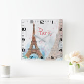 Paris Quadratische Wanduhr (Zuhause)