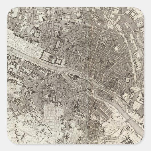 Paris Quadratischer Aufkleber (Vorderseite)