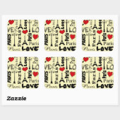 Paris Quadratischer Aufkleber (Blatt)