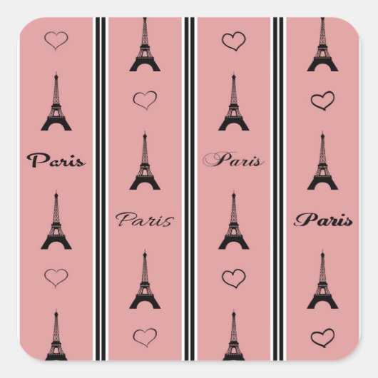 Paris Quadratischer Aufkleber (Vorderseite)