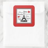 Paris Quadratischer Aufkleber (Tasche)