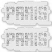 Paris Quarters Typografic Word Art Aufkleber (Vorderseite)