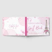 Paris Quinceanera Eiffelturm Pink Weißer Geburtsta Gästebuch (Voll)