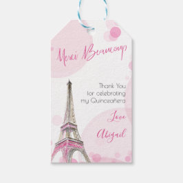 Paris Quinceanera Pink Eiffel Tower Vielen Dank Geschenkanhänger