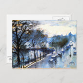 Paris, Rainy Day Vintag Cityscape Postkarte (Vorne/Hinten)