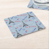 Paris Rechteckiger Pappuntersetzer (angewinkelt)