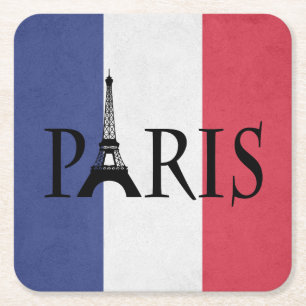 Paris Rechteckiger Pappuntersetzer