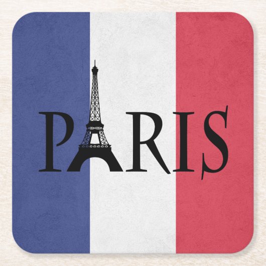 Paris Rechteckiger Pappuntersetzer (Vorderseite)