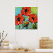 Paris' Red Poppies Fine Art Poster (Küche)