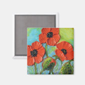Paris' Red Poppies Magnet (Vorderseite/Rückseite)
