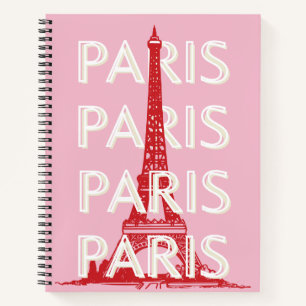 Paris, Reisemöglichkeiten, Retro Art, Rosa Notizblock