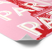 Paris, Reisemöglichkeiten, Retro Art, Rosa Poster (Ecke)