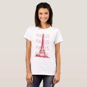 Paris, Reisemöglichkeiten, Retro Art, Rosa T-Shirt (Vorne ganz)