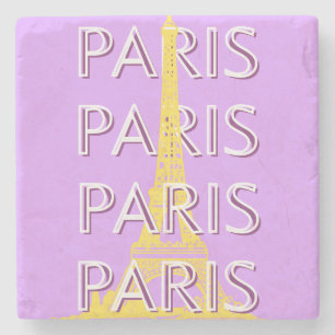 Paris, Reisen Kunst, Minimalistisch, Pastel Travel Steinuntersetzer
