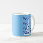 Paris Reisen Kunst, Reisen Kunst, Preppy Art, Blue Kaffeetasse (VorderseiteRechts)