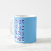 Paris Reisen Kunst, Reisen Kunst, Preppy Art, Blue Kaffeetasse (Vorderseite Links)
