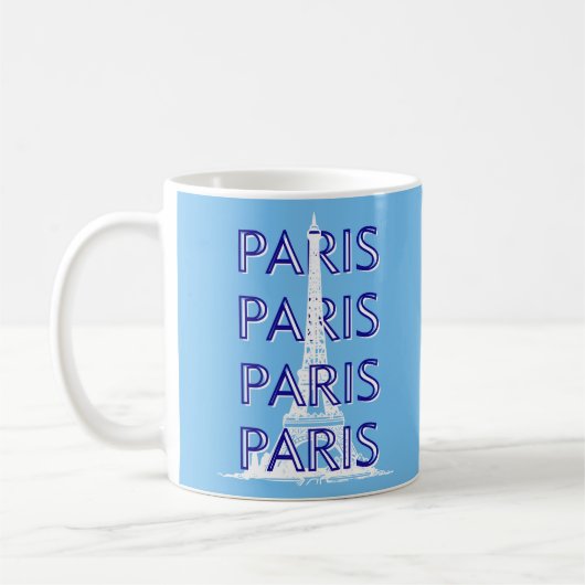 Paris Reisen Kunst, Reisen Kunst, Preppy Art, Blue Kaffeetasse (Links)