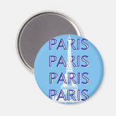 Paris Reisen Kunst, Reisen Kunst, Preppy Art, Blue Magnet (Vorderseite/Rückseite)