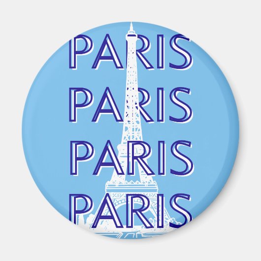 Paris Reisen Kunst, Reisen Kunst, Preppy Art, Blue Magnet (Vorne)