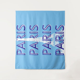 Paris Reisen Kunst, Reisen Kunst, Preppy Art, Blue Wandteppich