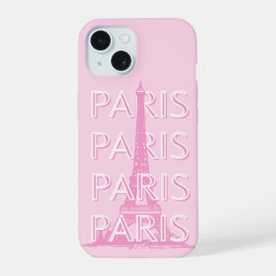 Paris Reisen Kunst, Reisen Kunst, Preppy Art, Pink iPhone 15 Hülle