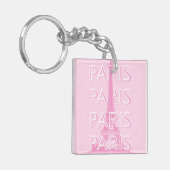 Paris Reisen Kunst, Reisen Kunst, Preppy Art, Pink Schlüsselanhänger (Vorderseite links)