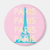 Paris Reisen Kunst, Reisen Kunst, Preppy, Pink Magnet (Vorne)
