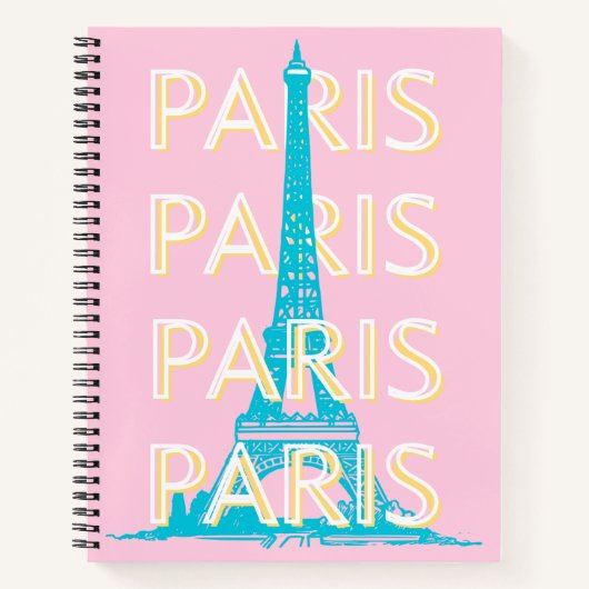 Paris Reisen Kunst, Reisen Kunst, Preppy, Pink Notizblock (Vorderseite)
