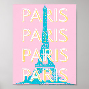 Paris Reisen Kunst, Reisen Kunst, Preppy, Pink Poster