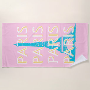 Paris Reisen Kunst, Reisen Kunst, Preppy, Pink Strandtuch