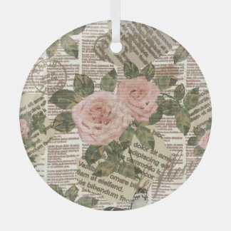 Paris Reisen: Vintages Zeitungs-Wallpaper. Ornament Aus Glas