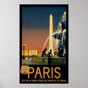 Paris-Reiseplakat für französische Bahnnetze Poster