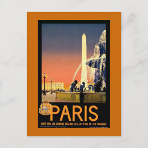 Paris-Reiseplakat im Vintage-Stil Postkarte
