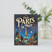 Paris Reiseplakat, Postkarte (Stehend Vorderseite)